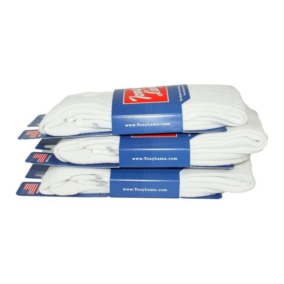 [6 PAIRS] Tony Lama White Boot Socks, MEDIUM Men's Size 6-8.5 - Picture 3 of 4